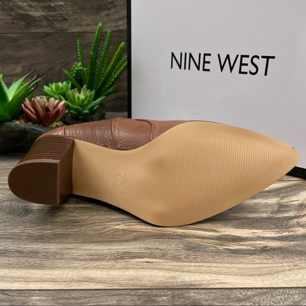 NIB Nine West Cowboy Natural Ankle Western Bootie - Picture 10 of 12